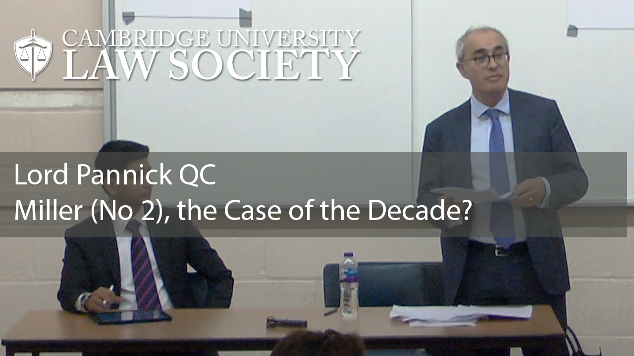 'Miller (No 2), the Case of the Decade?' - Lord Pannick QC: CULS Lecture (audio)'s image