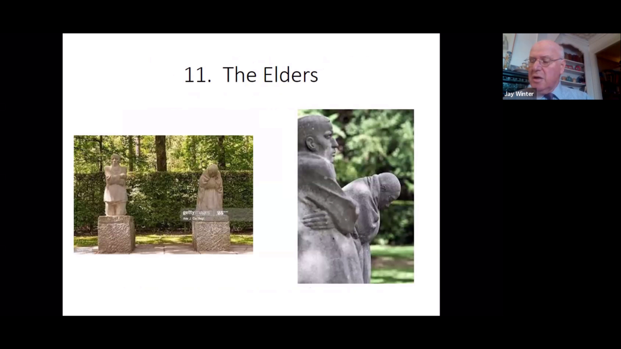 Prof Jay Winter presents the War Memorial, The Elders, by Käthe Kollwitz.'s image