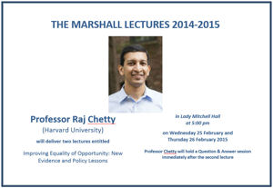 Marshall Lecture 2014-2015 Professor Raj Chetty - Improving Equality of Opportunity: New Evidence and Policy Lessons - Lecture 1's image