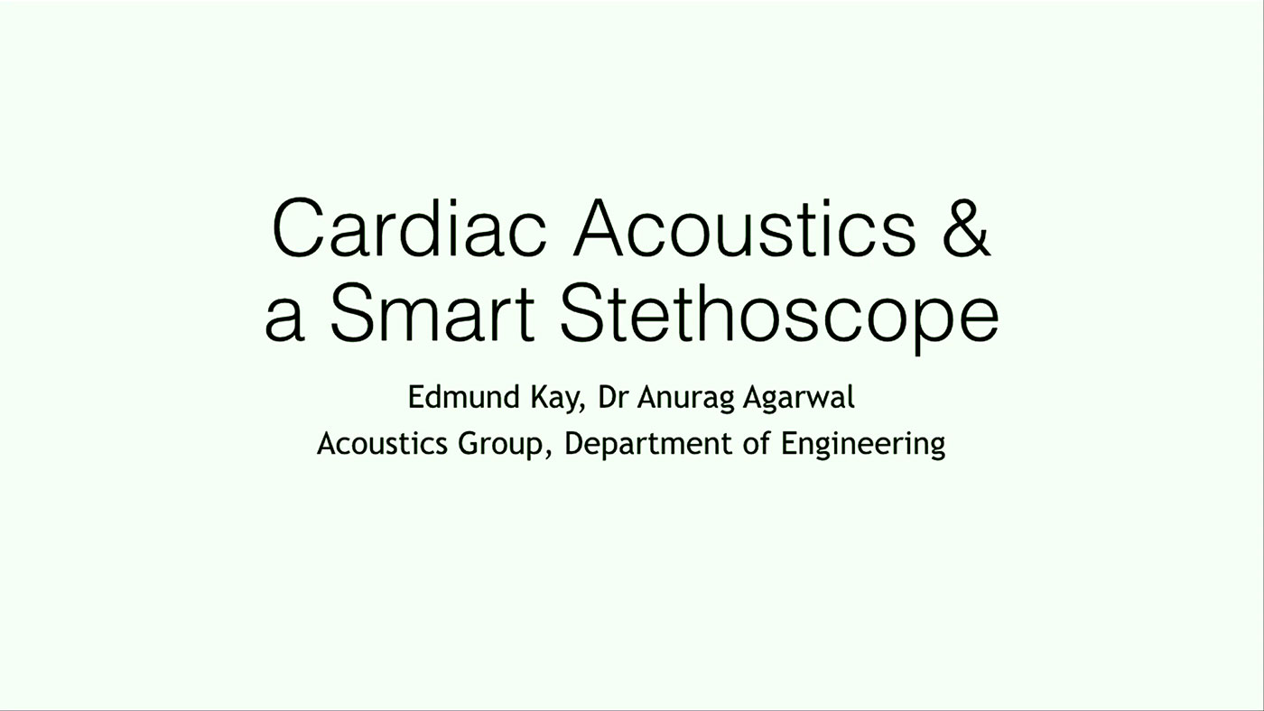 'Cardiac acoustics and a smart stethoscope' by Edmund Kay (Cambridge)'s image