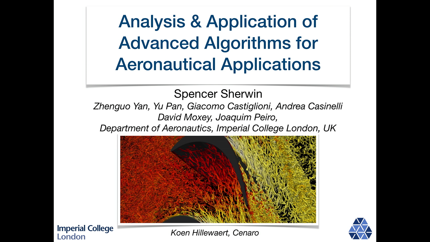 'Analysis and Application of Advanced Algorithm for Aeronautical Flows' by Spencer Sherwin (ICL)'s image
