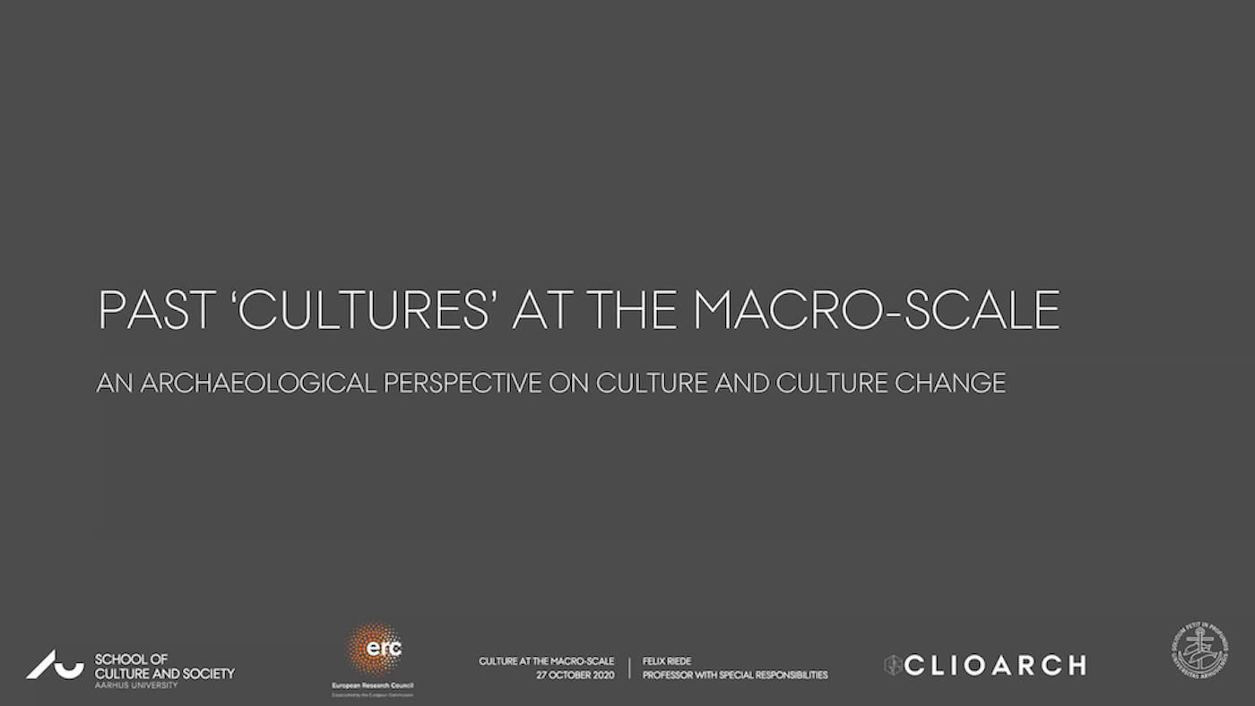 Prof. Felix Riede - "Past 'Cultures' at the Macro Scale"'s image