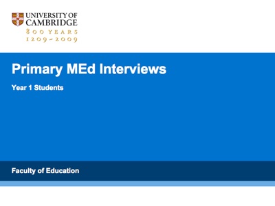 Primary MEd Interviews - Year 1 Students's image
